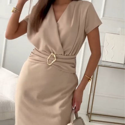 Jaclyn | Short Dress With V Neck Cinched Waist