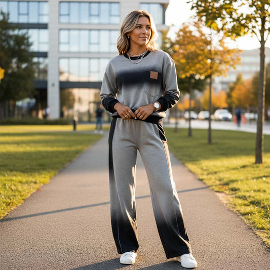 Helinza |  Gradient Long Sleeve Lounge Set