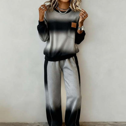 Helinza |  Gradient Long Sleeve Lounge Set