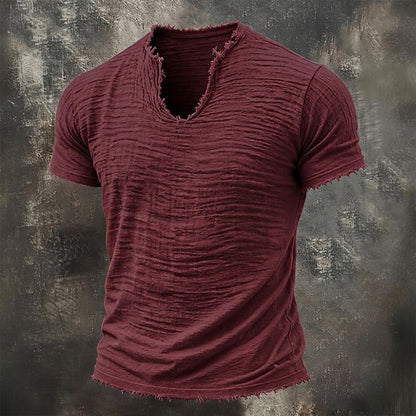 Pavel | T Shirt V Neck Raw Hem