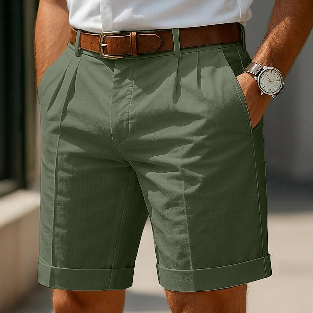 Lucca | Pleated Cuffed Tailored Fit Shorts
