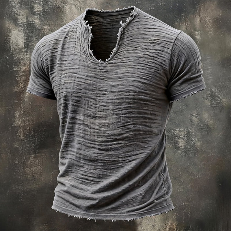Pavel | T Shirt V Neck Raw Hem